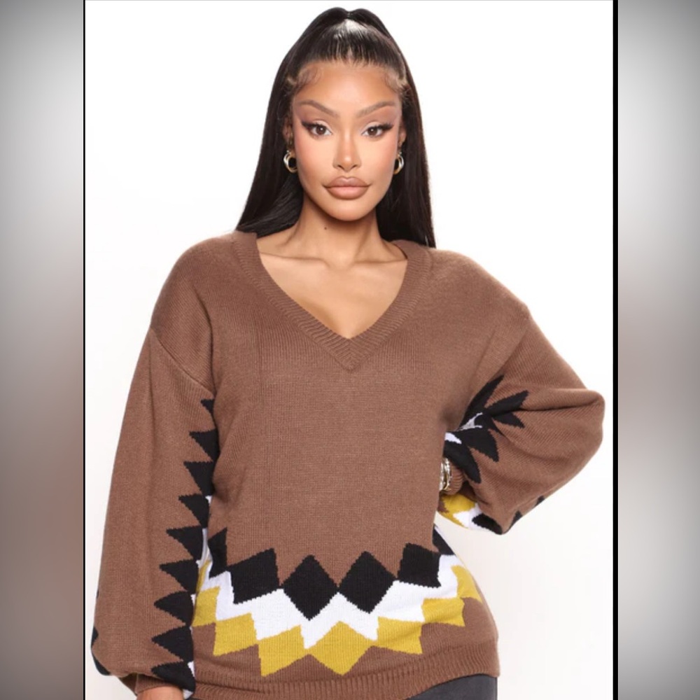 In My Moment Sweater - Brown/combo